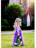 Lavender Jersey Organza Cascading Ruffle Flower Girl Dress